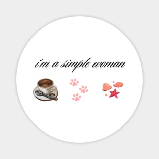 I'm A Simple Woman Summer Coffee Paw Dog&cat Magnet
